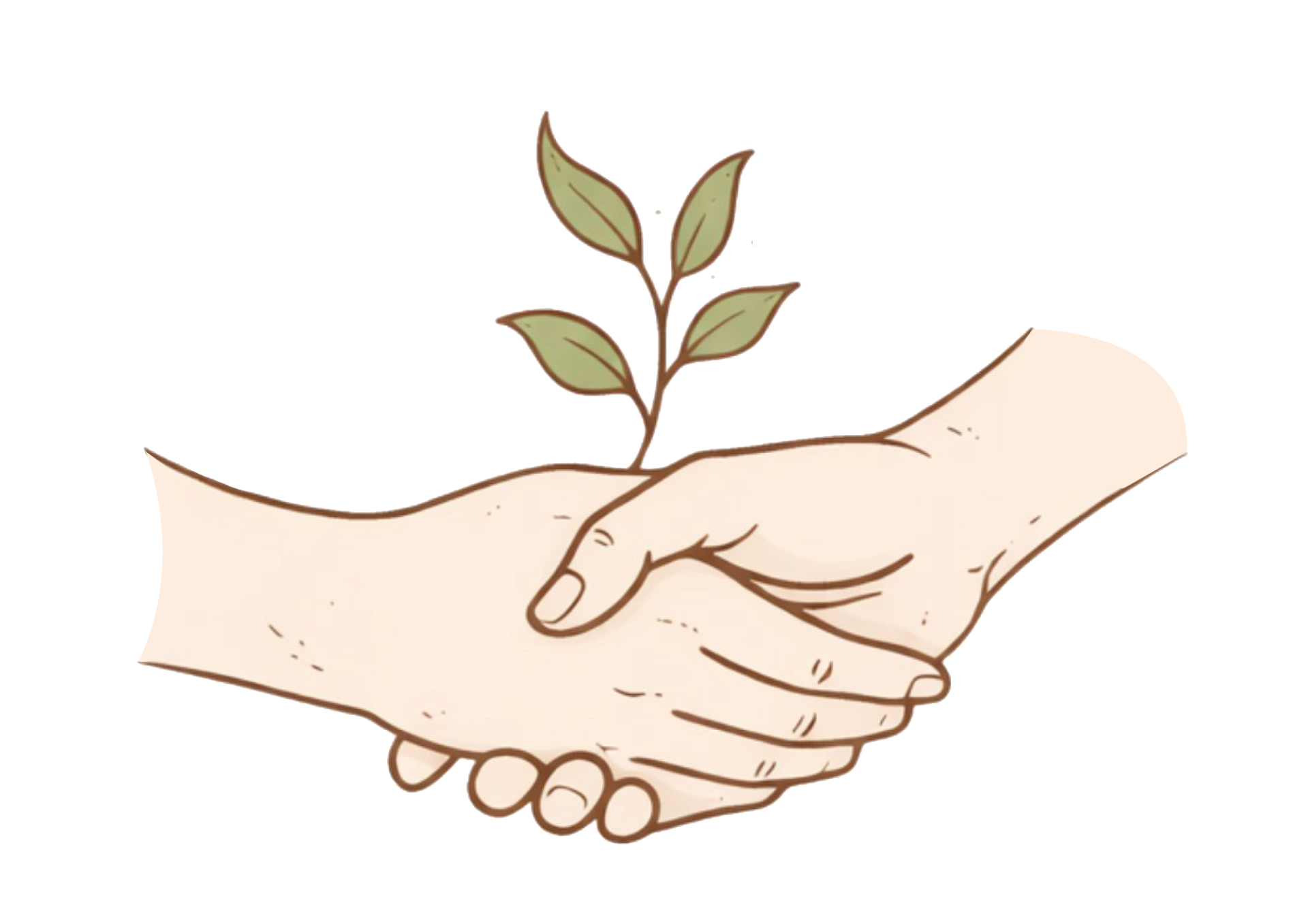 Logo main tendues avec plante qui fleuri