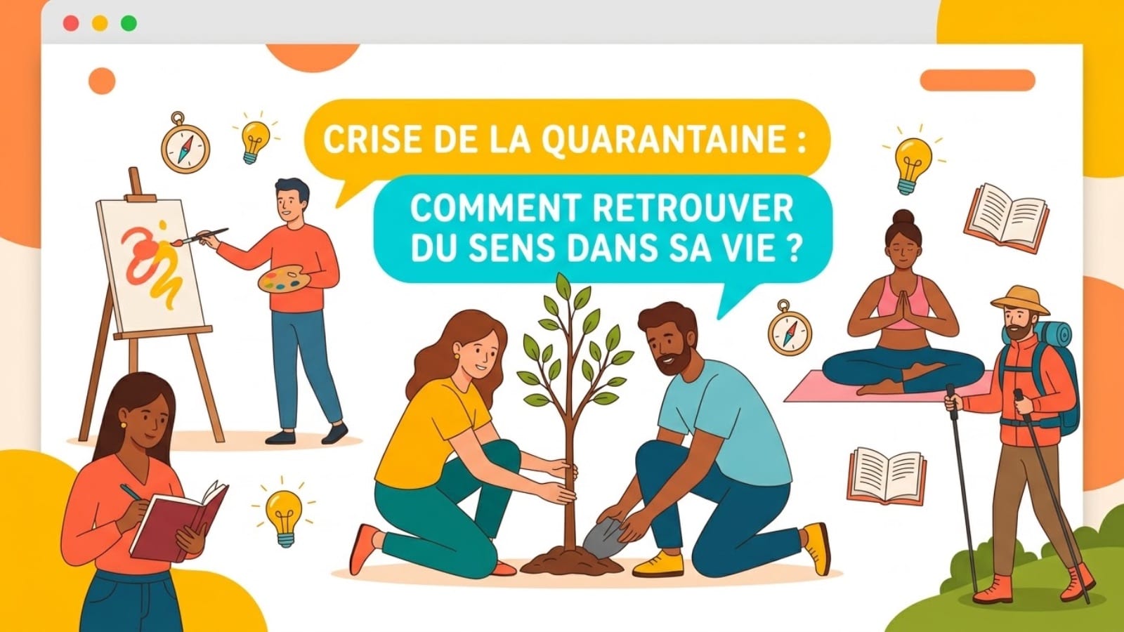 Une personne réfléchissant à sa vie pendant une crise de la quarantaine, cherchant des solutions pour retrouver du sens.
